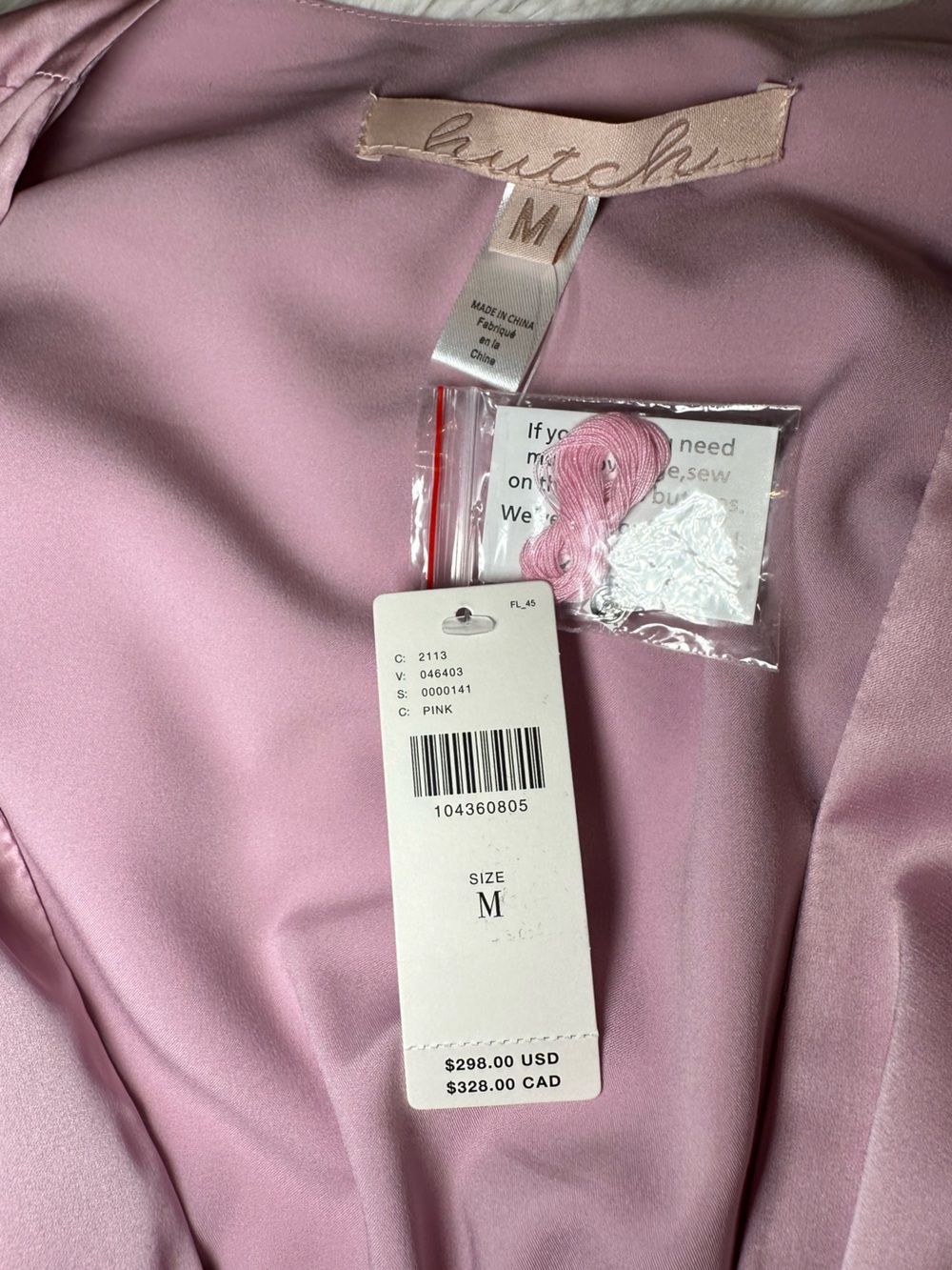 Hutch Pink Satin Faux Feather Wrap Mini Dress Size M NWT - Picture 13 of 16